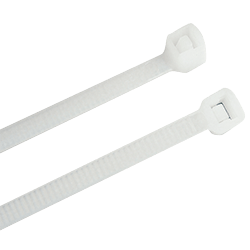 Amarre plastico 04 pulg  blanco fino por paquete